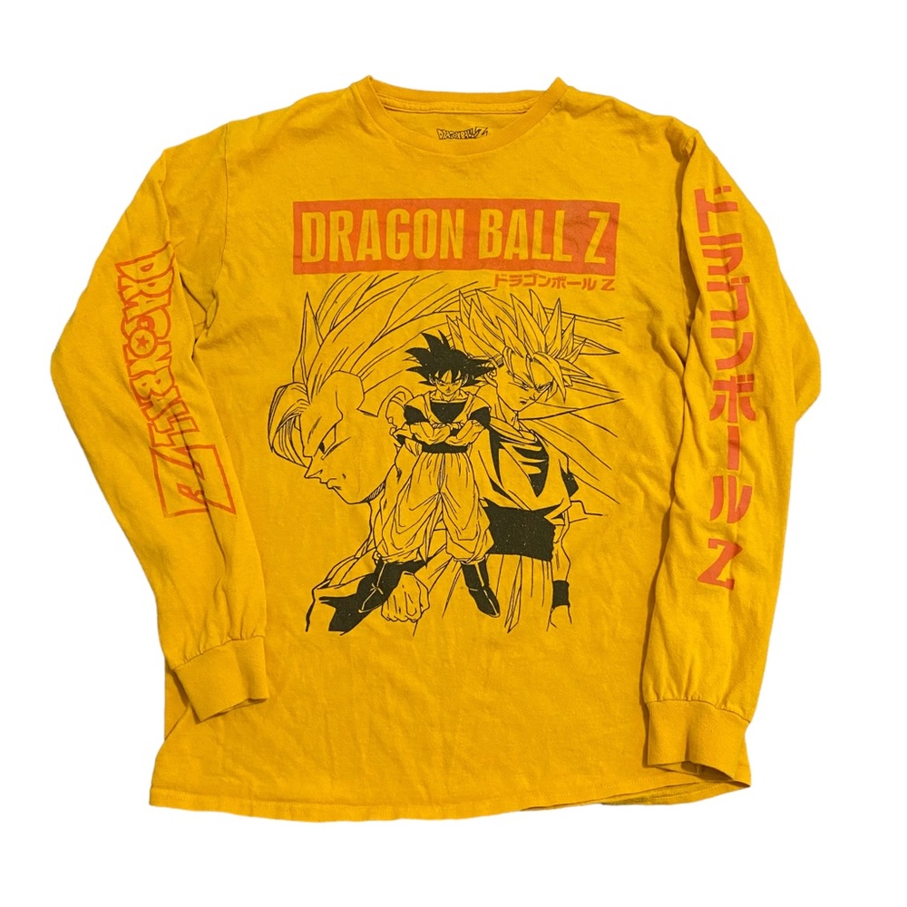 Dragon Ball Z Super Saiyan Goku Longsleeve Shirt Tee T Shirt Yellow Size Medium